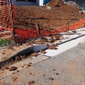 collapsed sediment fence allows sediments to enter the storm water drains