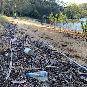 Litter on the banks of the Georges River