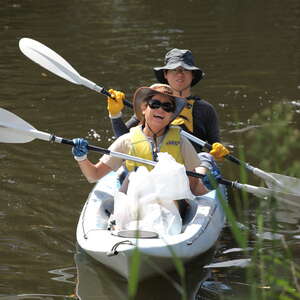 Paddle Against Plastic 2023 event photo - kayaking clean up