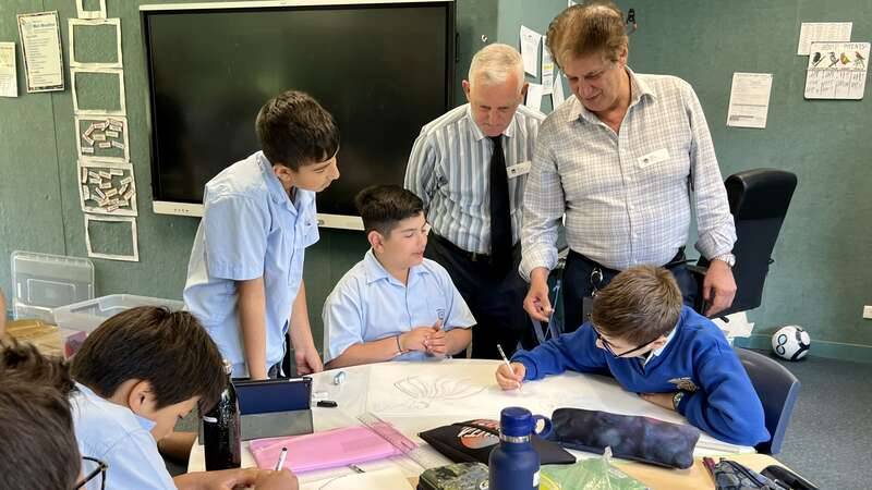 Connells Point students are visited by Cr. Mahoney and Mayor Katris from Georges River Council to see the work they are doing for the Zero Litter in Georges River project