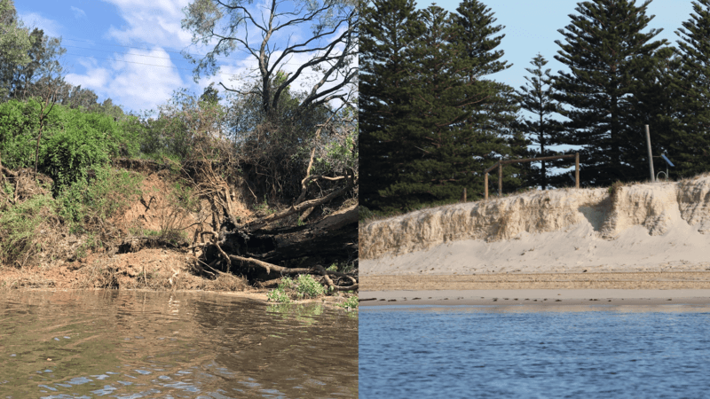 Georges River riverine erosion and coastal erosion examples