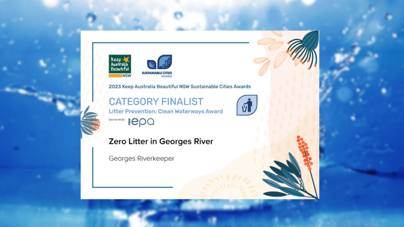 Georges Riverkeeper's Certificate for Category Finalist in KAB Awards
