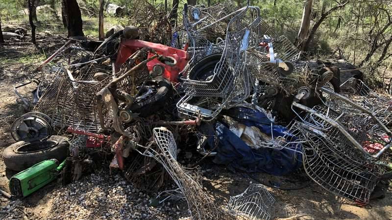 Over 30 shopping trolleys were removed from the creekline at Simmos Beach