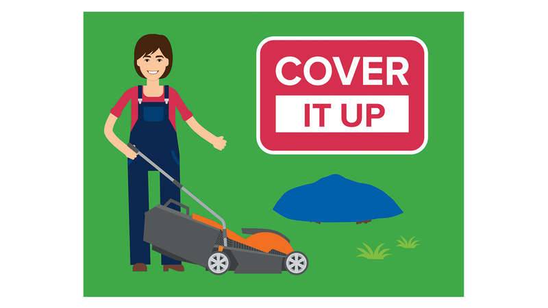 cover it up - artwork showing garden waste covered up