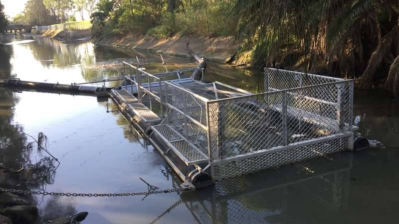 Gross pollutant trap stopping litter from reaching the Georges River