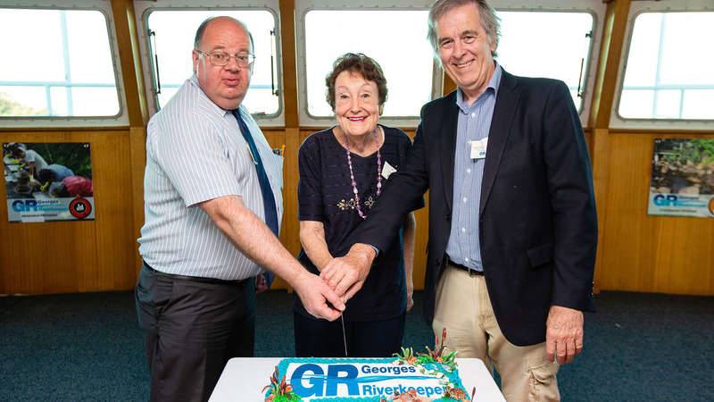 L-R Geoff Shelton, Dawn Emerson, Peter Scaysbrook at Georges Riverkeeper's 40th Anniversary