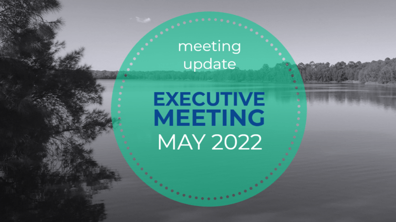 Georges Riverkeeper Executive Meeting update graphic May 2022 showing view of the Georges River